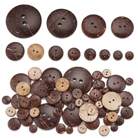 10-100Pcs Natural Coconut Shell Button Round 2-Holes Buttons for Handmade Crafts Home Decorative DIY Clothing Sewing Accessories 1