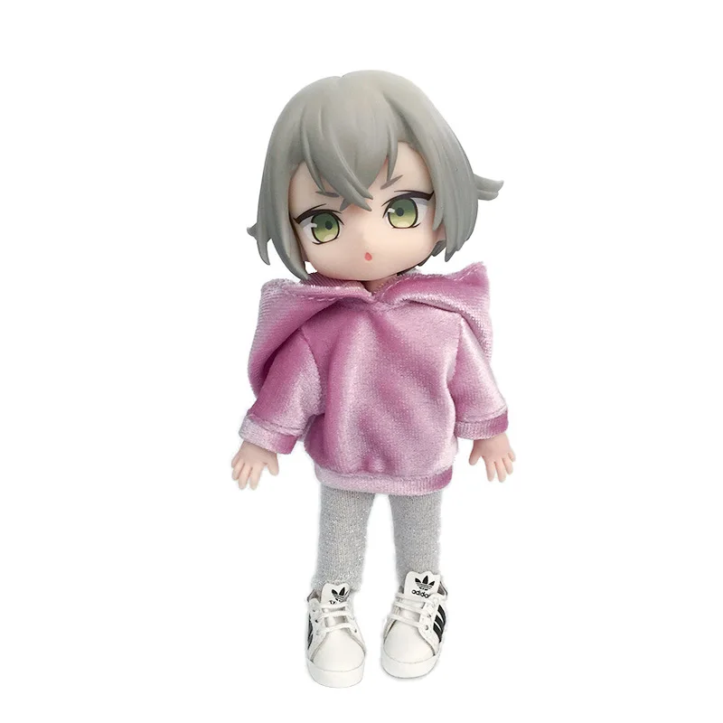 Striped Dolls Sweatshirt Coat Long Sleeve Doll hooded sweatshirt Clothes For Ob11,Mollys,Obitsut 11,1/12 BJD Doll Accessories 3