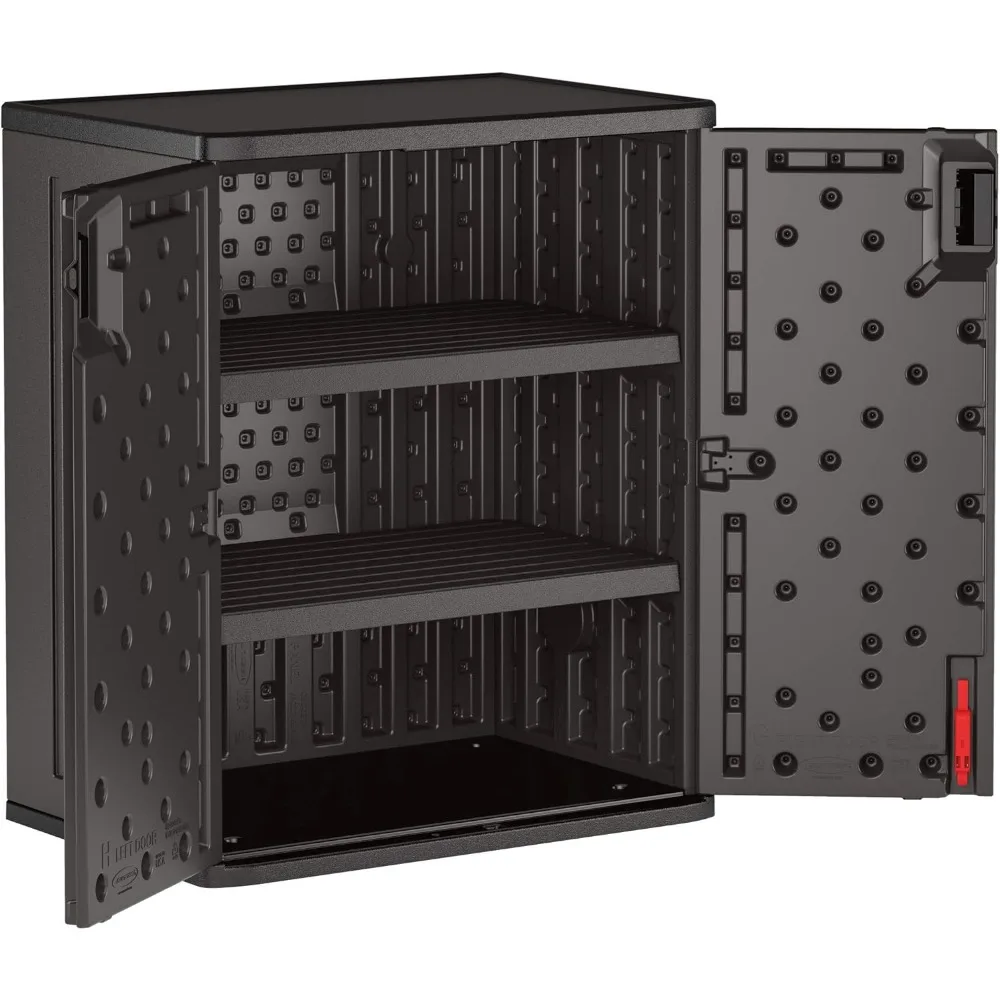 9 Cubic Ft. Heavy-Duty Resin Cabinet with 2 Shelves, Dark Grey 5