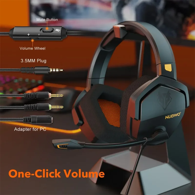 NUBWO N16 HIFI Noise-Canceling Gaming Headset with Stereo Sound and Comfortable Design