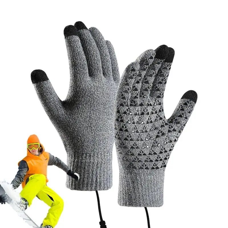 

Heated Gloves For Women USB Rechargeable Heating Mittens For Bicycle Riding Warm Gloves Cycling Accessory For Riding Hiking