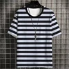 Retro Striped Graphic T Shirts For Men Summer Simple Short Sleeve Crew Neck 3D Printed T-shirts Casual Oversized Daily Wear Tees