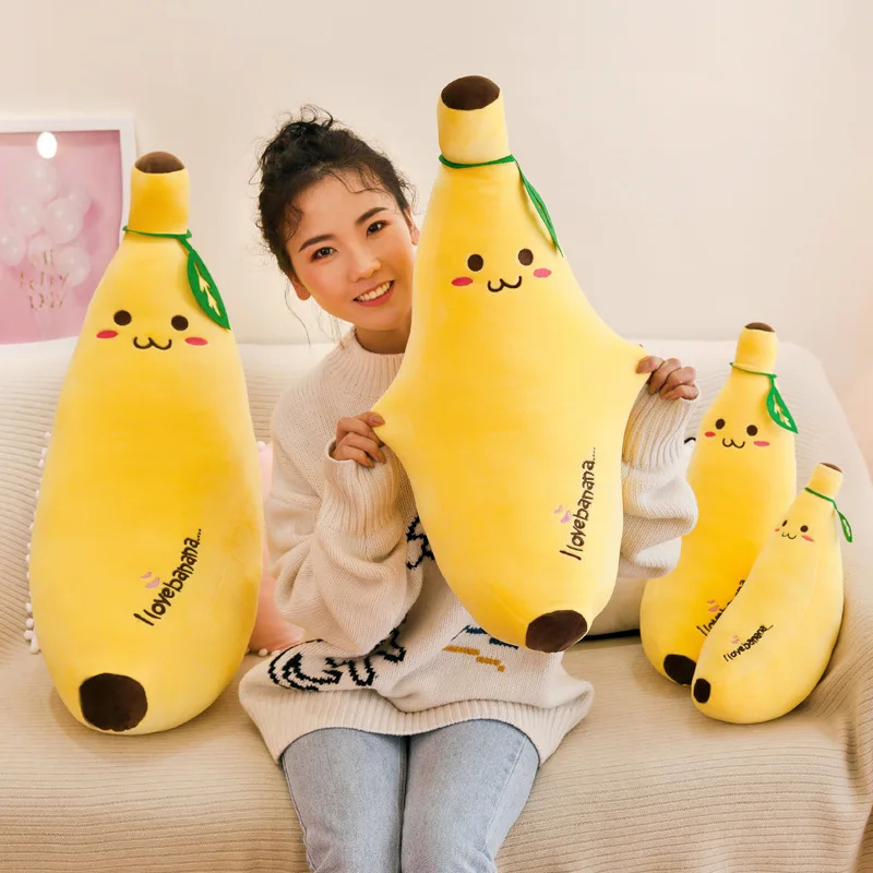 35-100cm Soft Banana Plush Pillow Down Cotton Doll Simulation Fruit Cushion Child Birthday Gift Baby Comfort Doll Home Decor 2