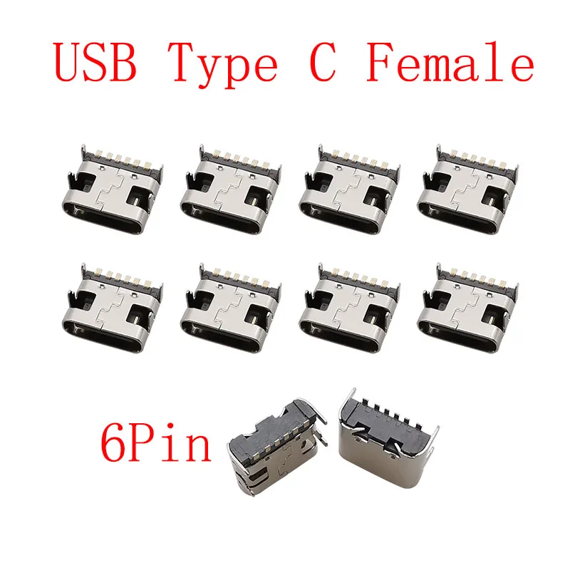 USB Type C Female Jack Charging Port Connectors - Pack of 10
