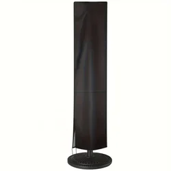 Waterproof Black Windproof UV Resistant Patio Umbrella Cover with Zip - Black