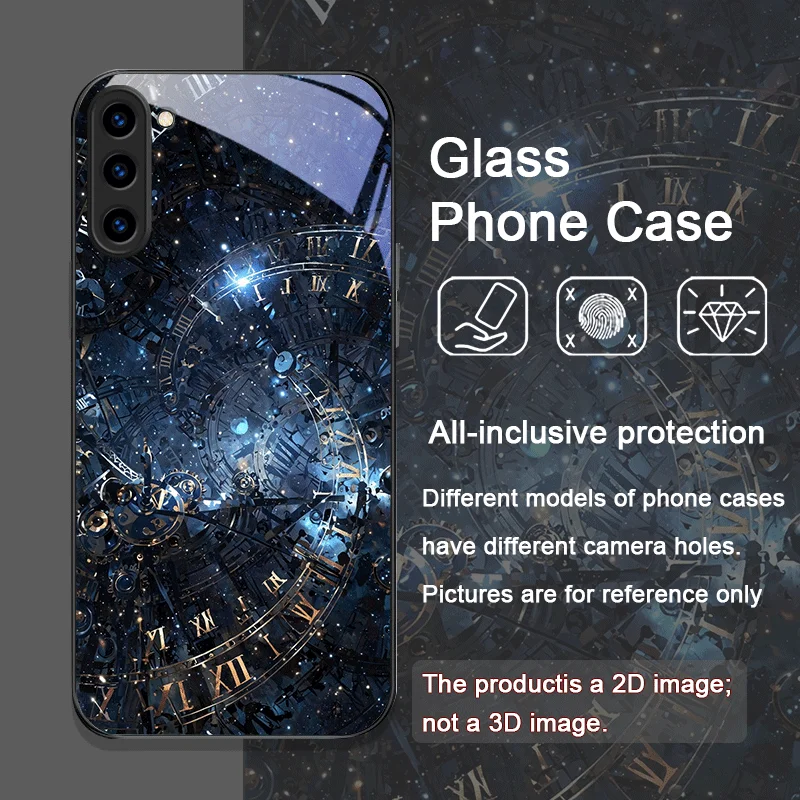 Stylish Stars and Moon Constellations Tempered Glass Phone Case