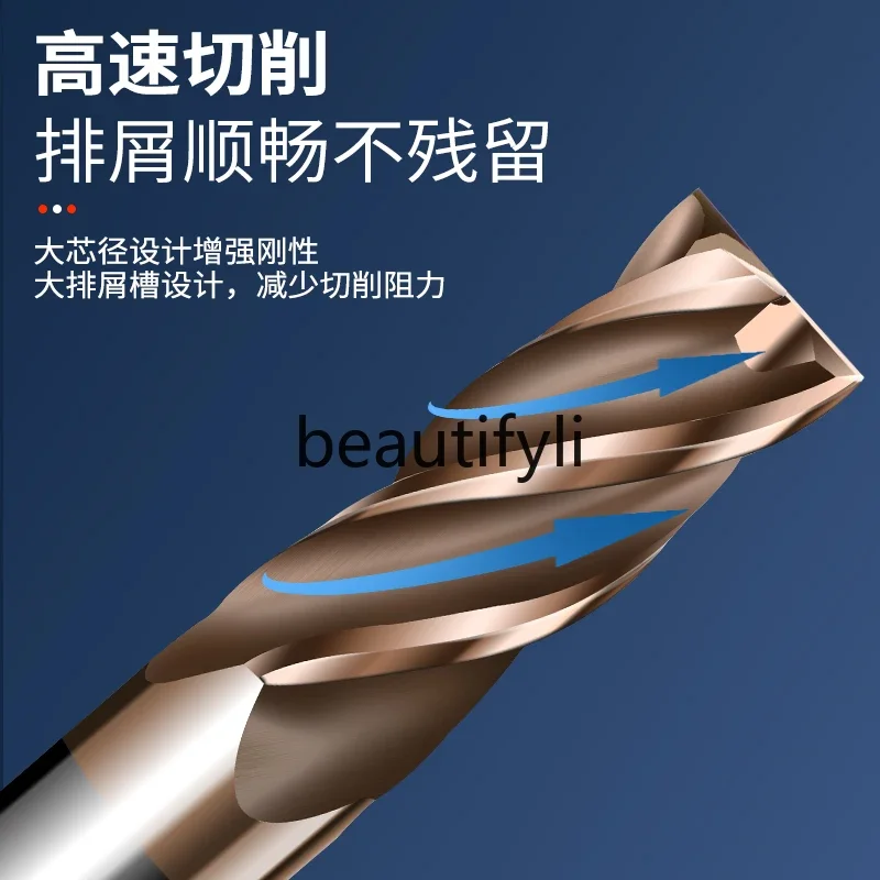 55 Degree Round Nose Milling Tungsten Steel Round Nose Bullnose Knife Coated R Angle Knife Extended Alloy End Milling 4 Edges