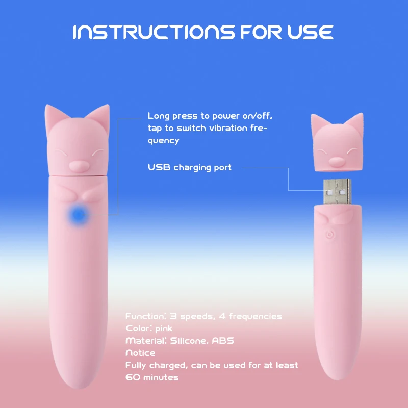 HESEKS Powerful Mini Cat Vibrator Rechargeable Vibrating Egg for Women Dildo G-spot Massager Clitoral Stimulator Sex Toys 18+