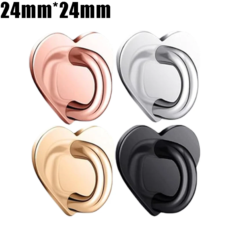 Heart Shaped Adhesive Phone Charm Hook and Metal Finger Grip Holder