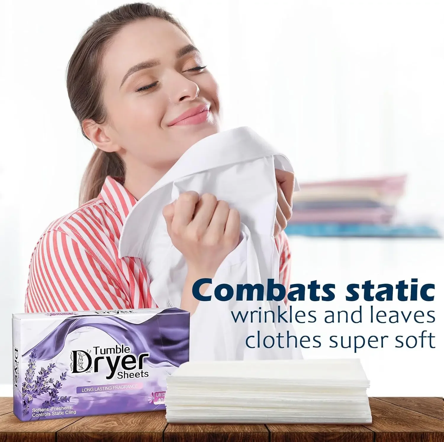 Dryer Sheets Bulk Natural Fabric Softener Sheets Plant Lavender Laundry Softener Naturally Removes Static Cling Drying Machine 4