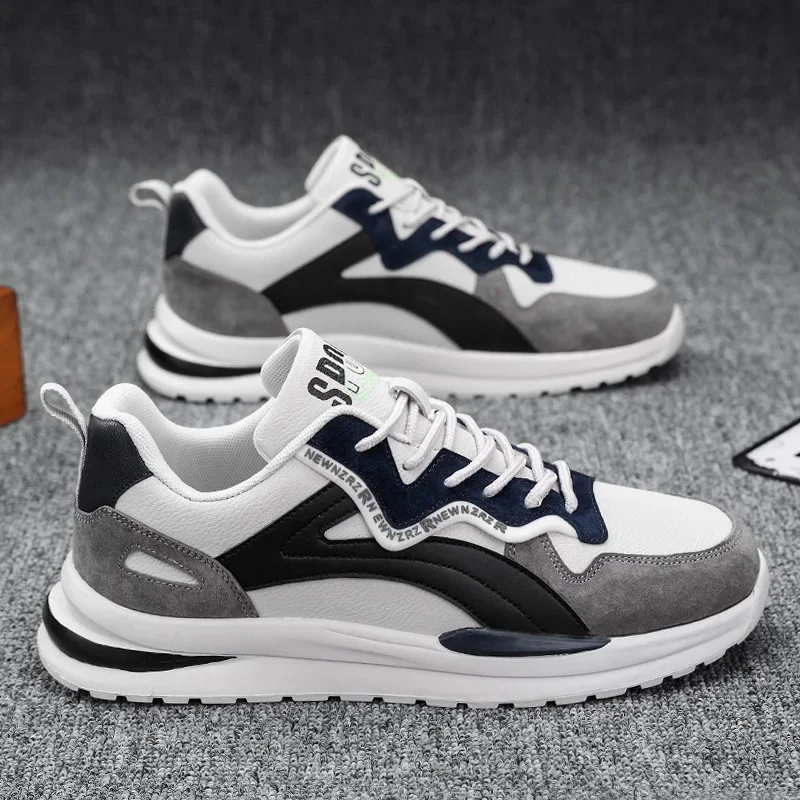 Lace Up Shoes for Men Trend All-match Round Toe Flat Footwear Outdoor Walking Hiking Non-Slip Sneakers Homme Chaussure for Male