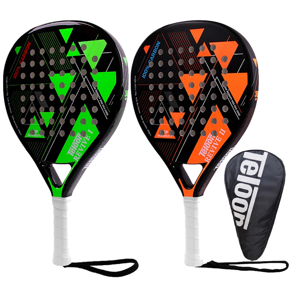 Teloon Padel Tennis Racket Beach Rackets Carbon Fiber Paddle Tennis