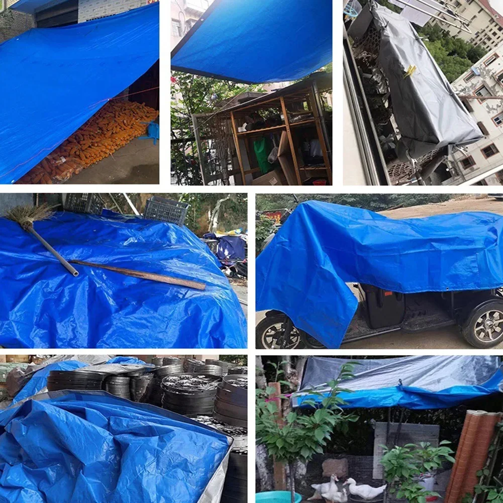 2x2/3/4M UV Resistant Tarp Waterproof Tear Resistance Tarpaulin Cover Multi Purpose Thick Tarp Cover for Home Boats Cars Camping