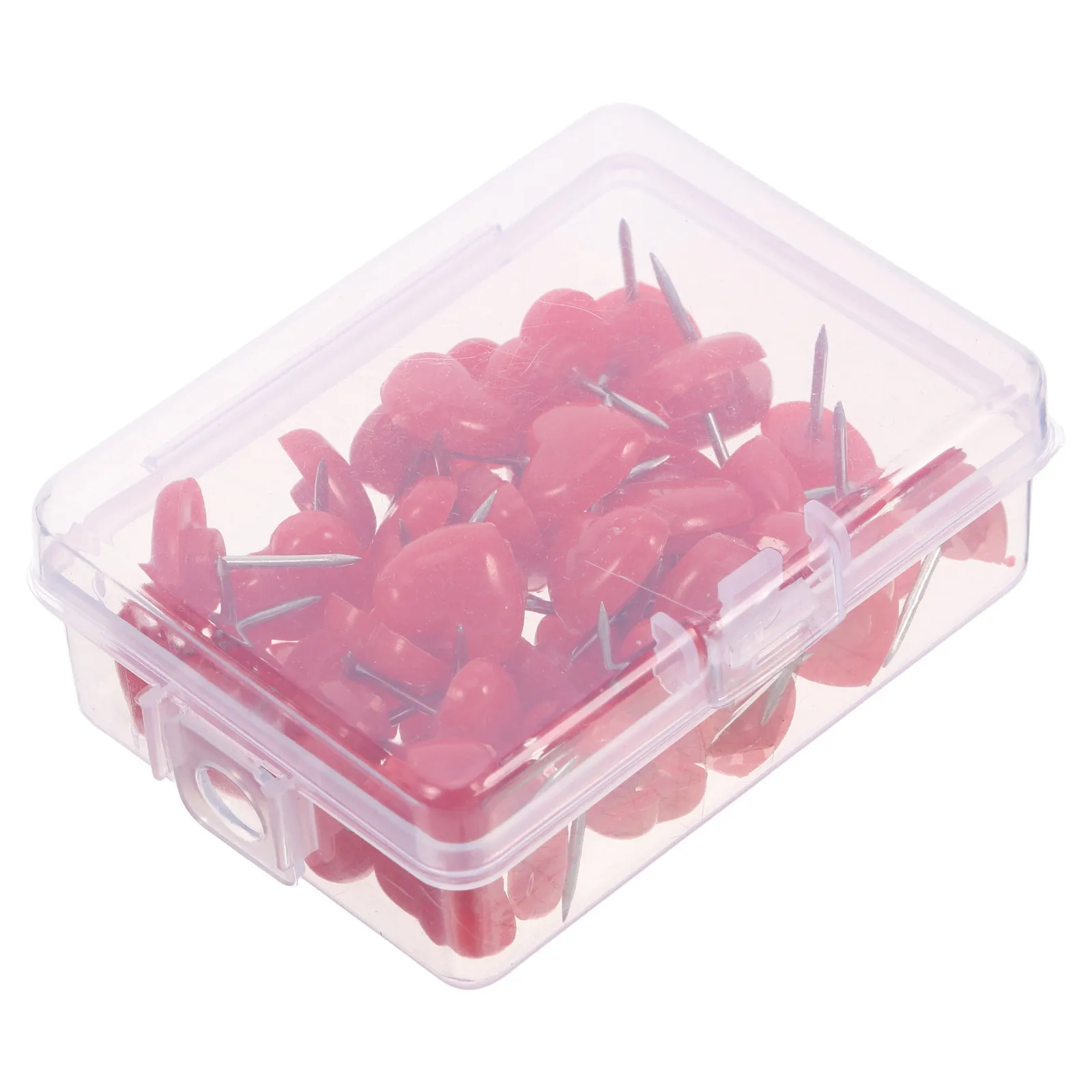 50Pcs 하트 푸시 핀 코르크 보드용 장 압정 학교 사무실 게시판 가정용 귀여운 압정
