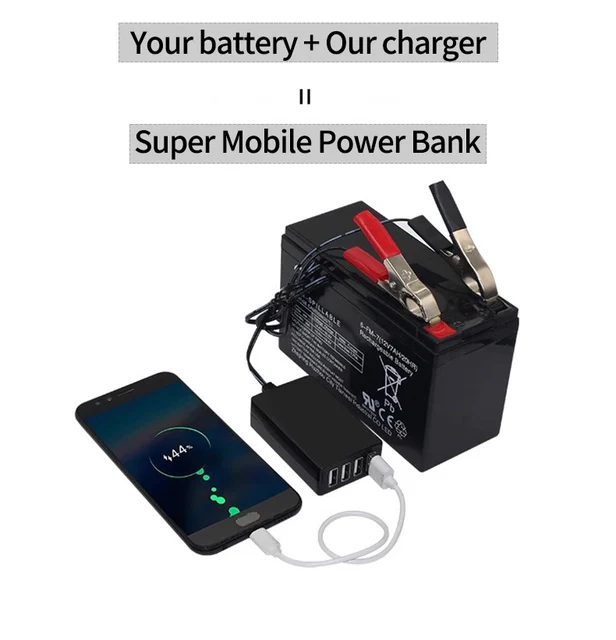 12v battery to mobile charger