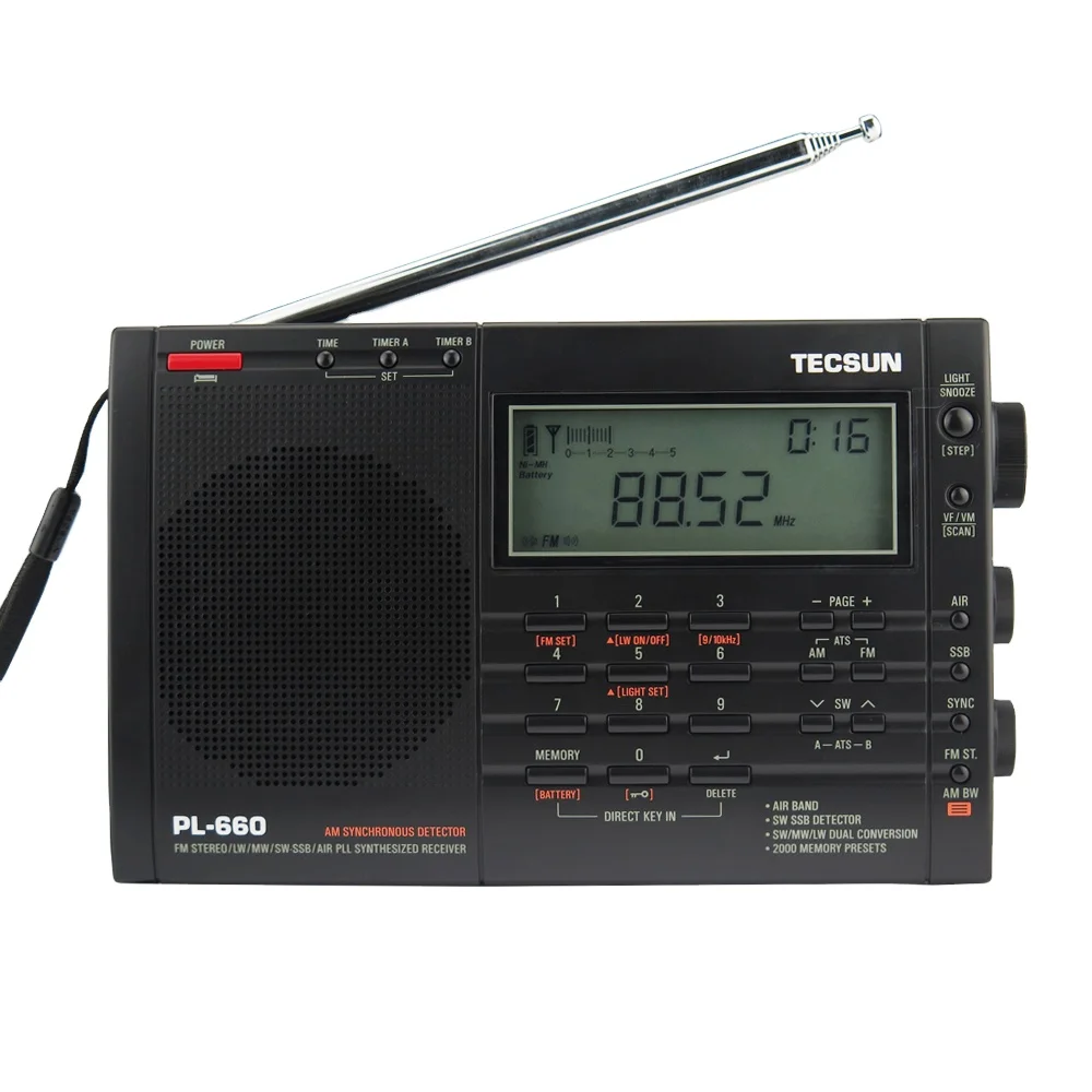 Tecsun Pl-660 Piccola Casa Portatile Digitale Hf Radio Am Fm Sw Ssb Pll Radio Antenna Telescopica Ricevitore Altoparlante Ssb Pll Radio