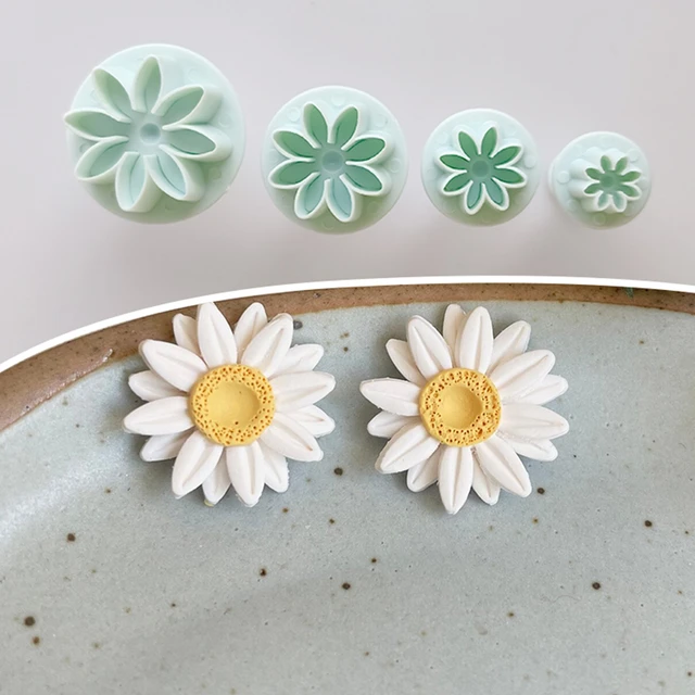 4 pcs set Polymer clay cutters Jewelry Earrings Flower shape plastic  cutter