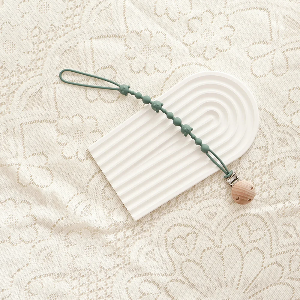 Pacifier Chain Pacifier Clip Pacifier Accessories Baby Anti-drop Chain Pacifier Clips Silicone Beads Infant Nipple Appease Soother Chain Clips Dummy Holder Nipple Clip