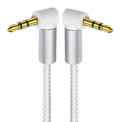 Right Angle 3.5mm Stereo Aux Audio Cable - 5m (Elbow to Elbow)