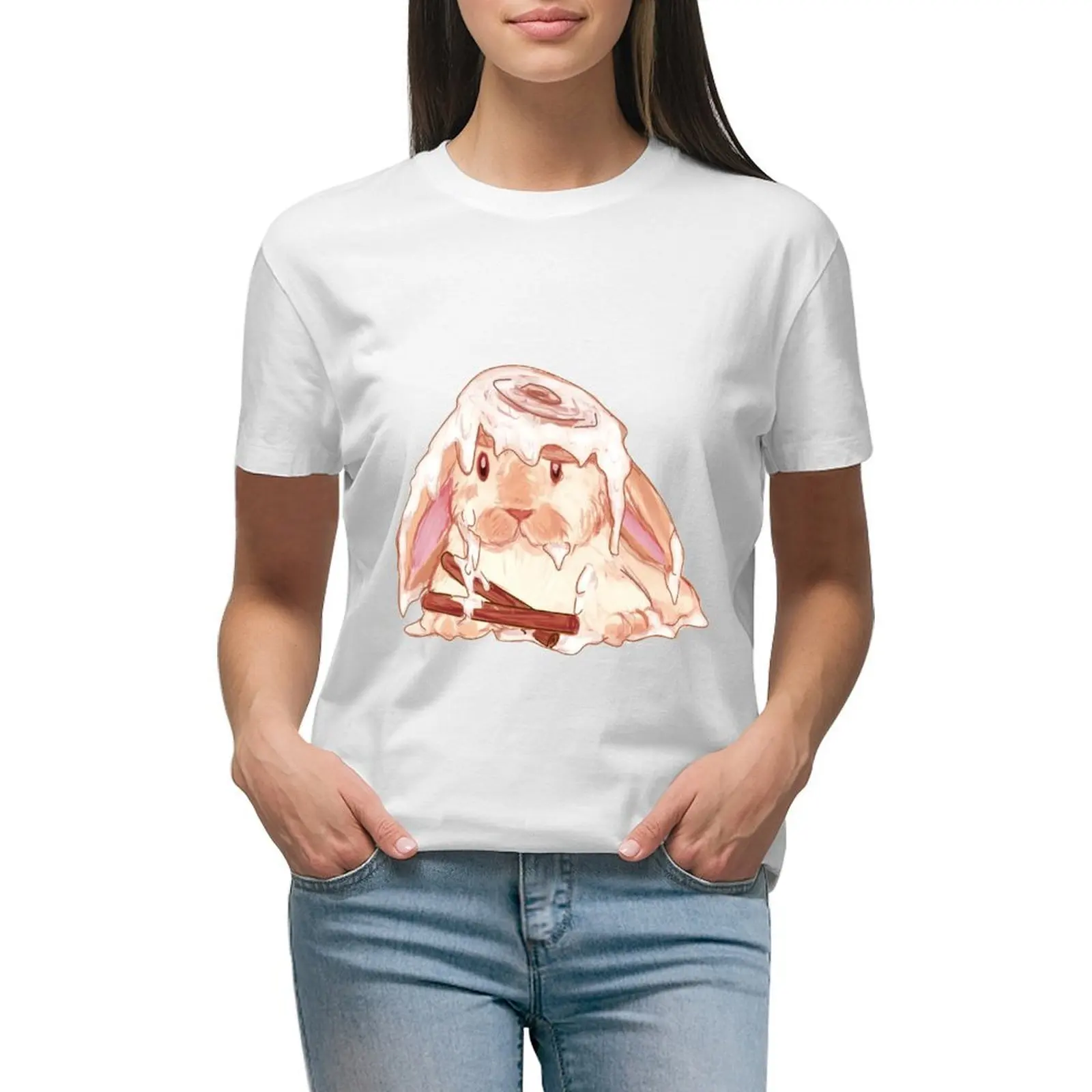CINNABUN T-shirt cute clothes female oversized Women's tops