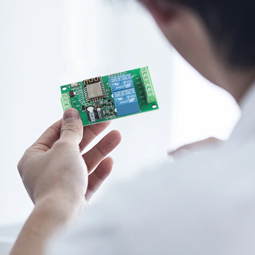 ESP8266 WIFI 릴레이 모듈 듀얼 채널 DC 5V 10A 스위치 컨트롤러 보드 Arduino 기반 ESP-12F 개발 보드