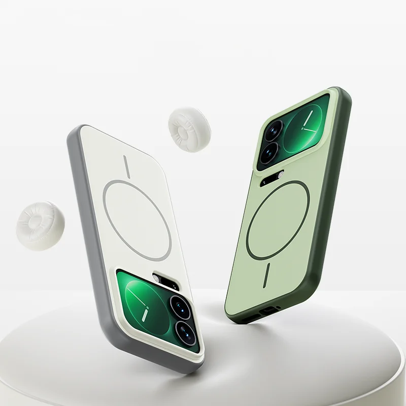 Solid Color Matte Skin Feel Shockproof Phone Case with MagSafe-Compatible Wireless Charging
