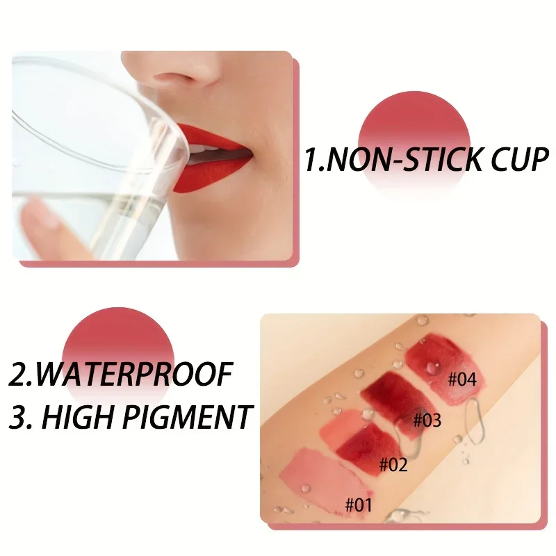 QICY Tattoo Lip Gloss Peel-Off Long-Lasting Moisturizing Liquid Lipstick with Waterproof Non-stick Cup Glossy Finish Nourishing 2