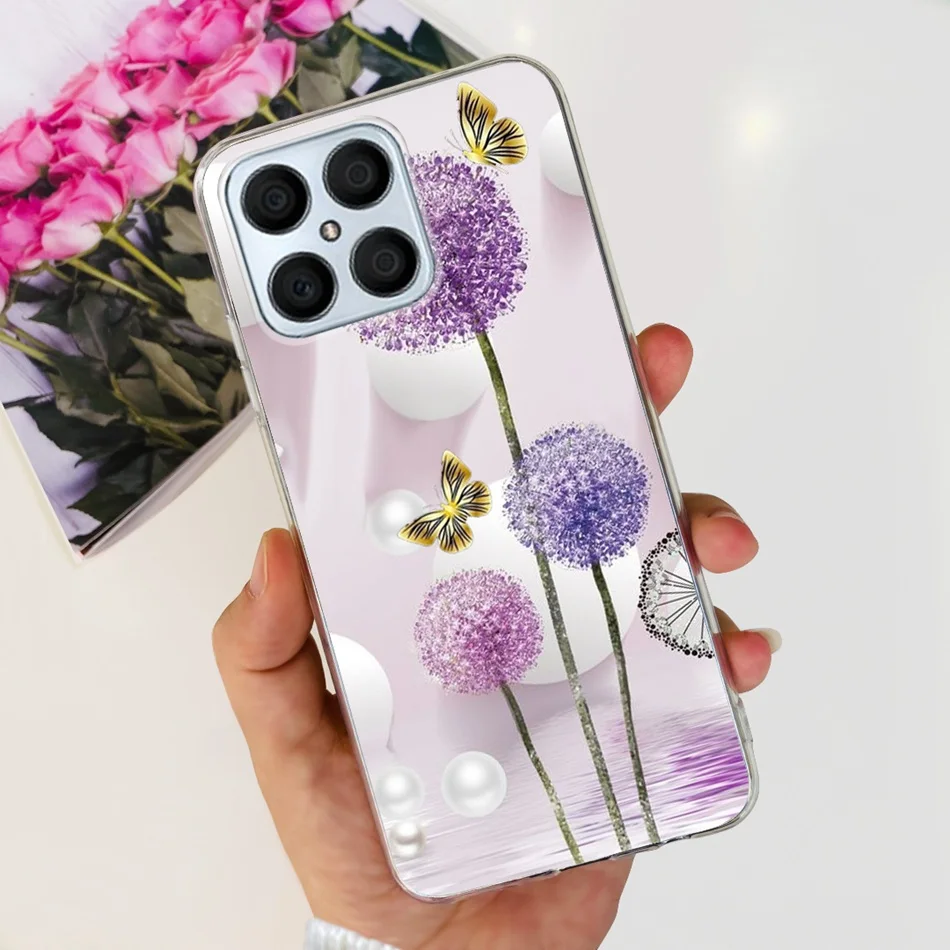 Floral Butterfly Pattern Soft Silicone TPU Back Cover Case