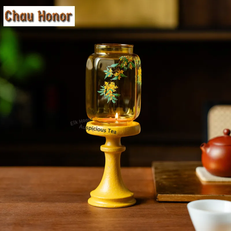 Osmanthus Ceramic Candle Holder Traditional Scented Aromatic Candles Household Candle Lights Teaset Wedding Decoration Ornaments