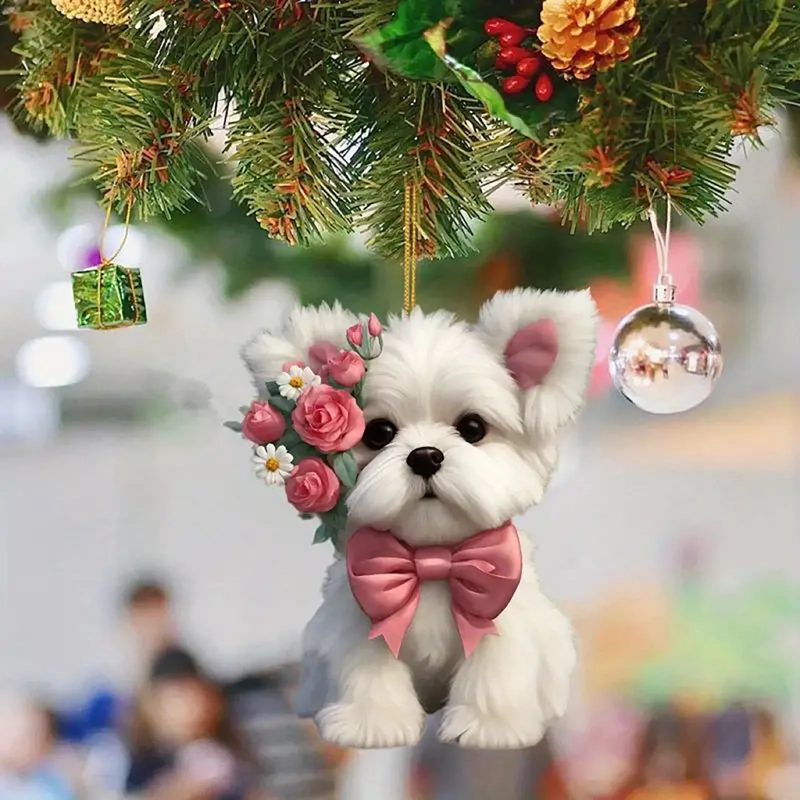 Cartoon Animal Acrylic Christmas Pendant Ornament