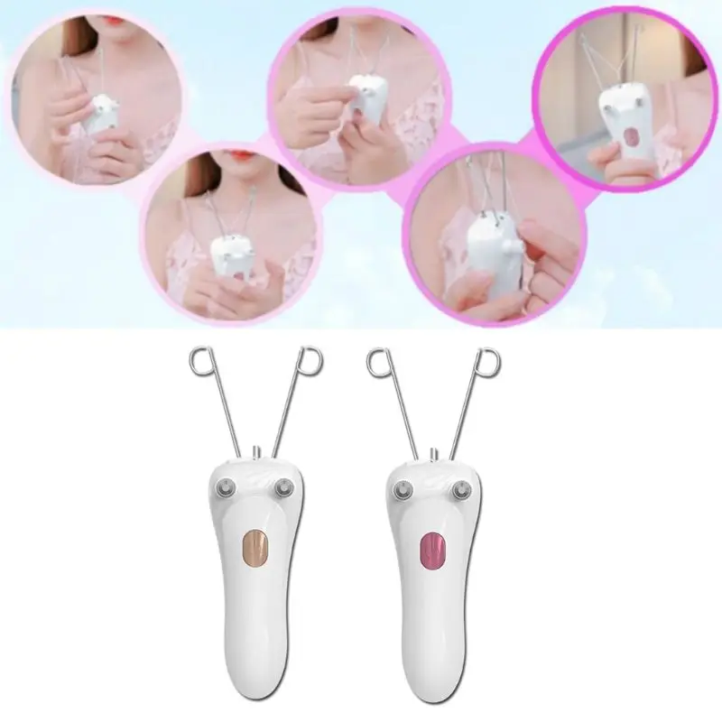 Mini Electric Facial Body Hair Removal USB Cotton Thread Epilator Shaver Trimmer Devices for Women Neck Lip Chin Arm Legs Beauty 5