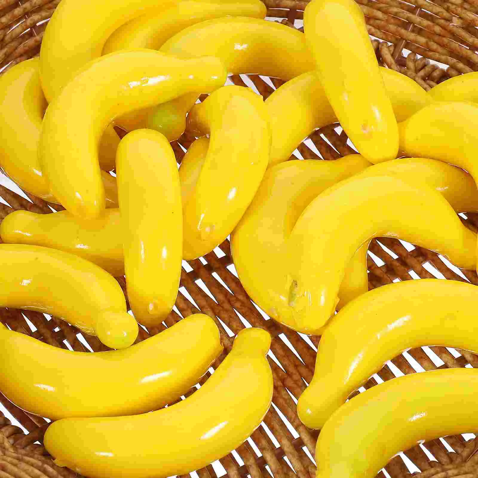 인공 바나나 모델 인공 노란색 바나나, 실물 같은 시뮬레이션, 가짜 과일 홈 장식, 20 개