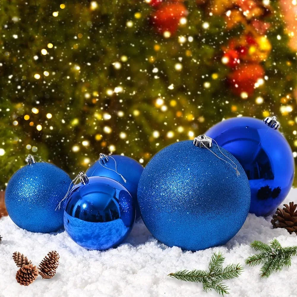thumbnail image 1 of 15cm Big Christmas Ball Decorations 2023 Glitter Green Red Xmas Tree Ornaments Wedding Party New Year Home Office Ceiling Decor, 1 of 5