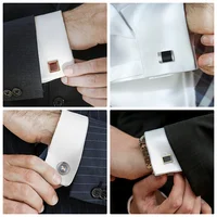 1Pair Square Man Shirt Cufflinks Copper Tie Clips & Cufflinks For Mens Luxury Wedding Guests Gifts Fashion Jewelry Men Cuffs 6
