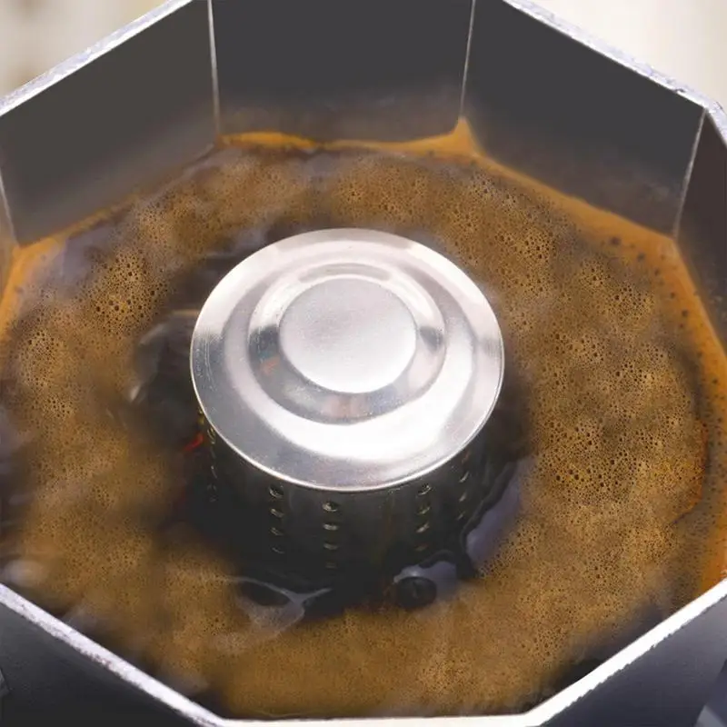 Moka Pot Stovetop Espresso Coffee Maker Splash Splutter Guard Stainless Steel Anti-Splash Valve Coffee Maker Accessories