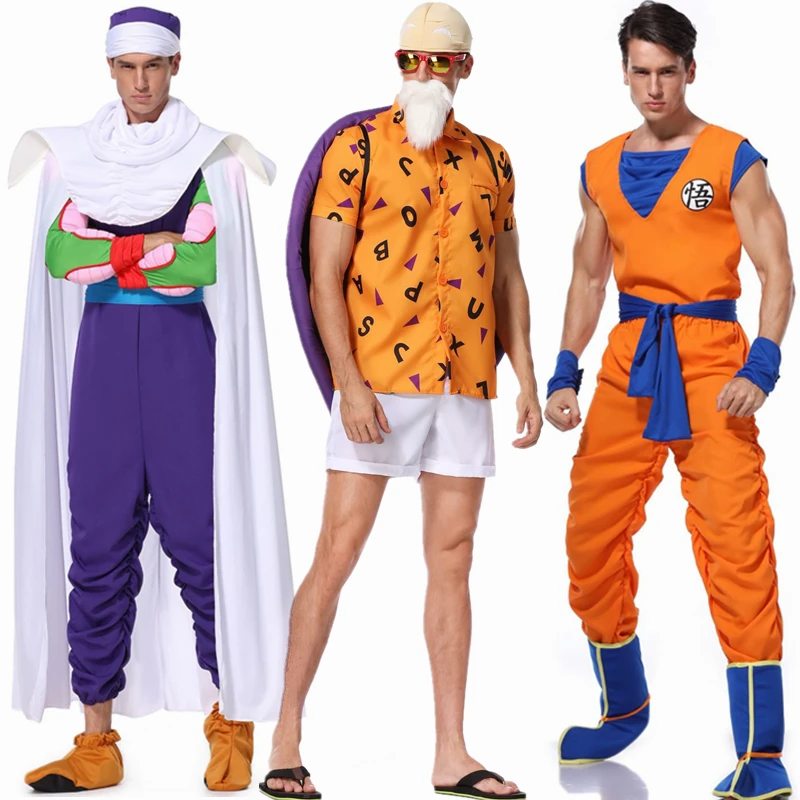 

Anime Son Goku Piccolo Cosplay Costume Master Roshi Adult Man Full Set Summer Spring Halloween Outfit Role Play Dress Up