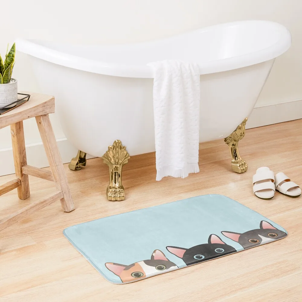 

peeking cats Bath Mat Wc Room Carpet Bathroom Foot Rug Bathroom Bathroom Utensils Mat