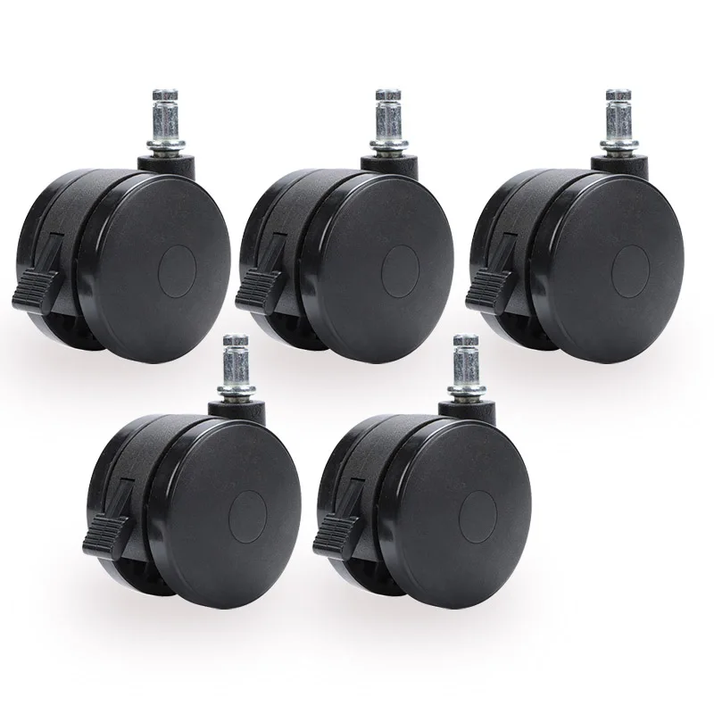 عجلات كرسي مكتب مع الفرامل ، قطب الثقيلة ، عجلة قابلة للقفل ، آمنة للخشب الصلب ، البلاط والسجاد ، تناسب معظم الكراسي ، 3 "، 5 قطعة