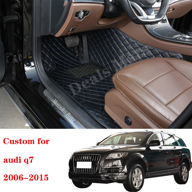 

Car Floor Mats For Audi Q7 2006-2015 Seven Seats Custom Waterproof Interior Details Carpets Leather Auto Foot Pads Accessories