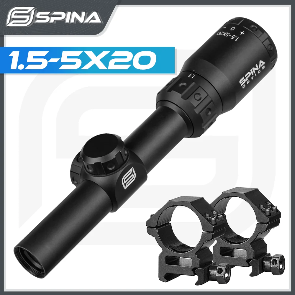 

Spina Optics 1.5-5x20 Tactical Hunting Riflescope 1/4MOAL Sniper Rifle Scope Hunting Scopes For Airsoft Air Guns