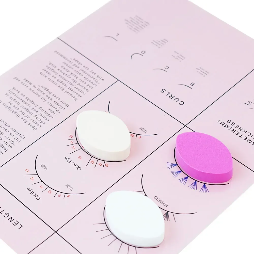 Beginner Lash Map Chart Wispy Lashes Pratice Chart Eye Shape Sponges Reusable Lash Extension Practice Lash Mapping  Makeup