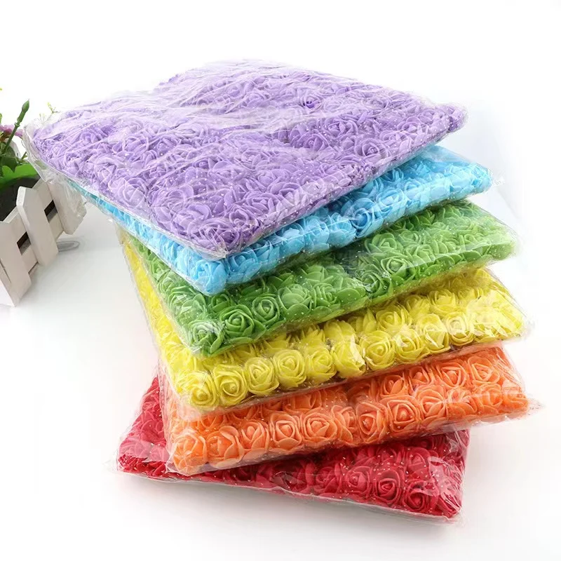 144Pcs Artificial Flowers Foam Multicolor Wedding Home Decor Scrapbooking Craft Wreath Accessorie Little Roses