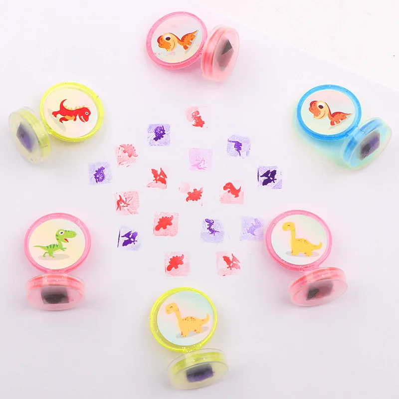 Children's Stamps Cartoon Cute Dinosaur Animals Kids DIY Scrapbooking 10pcs Kids Stamp Stamps Scrapbooking Bonus Toys