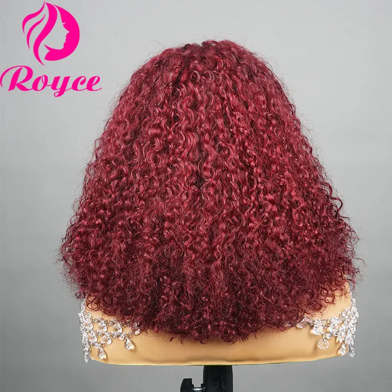 220 Density Ombre Brown Blonde Kinky deep Lace Front Human Hair Wig Red Burgundy Curly Glueless Wig Human Hair Ready to Wear