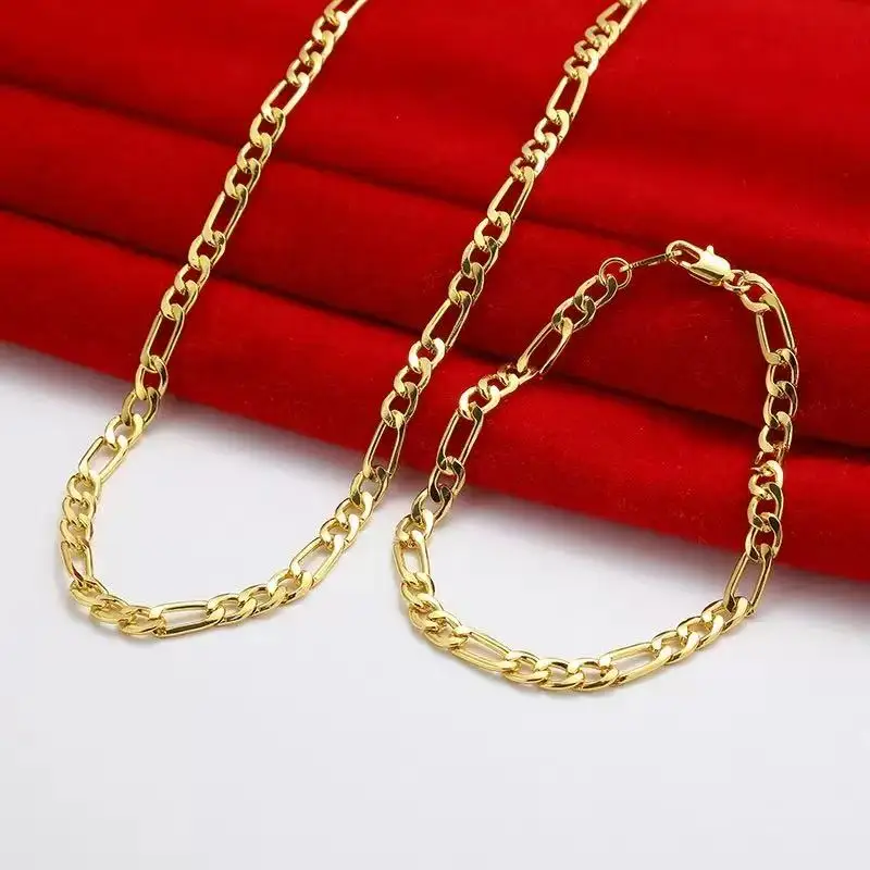 Necklace '16-30inch' Bracelet/8in Two-piece Set Three-room Silver-plated Jewelry Punk Chain silver jewelry set jewelry set silver jewelry