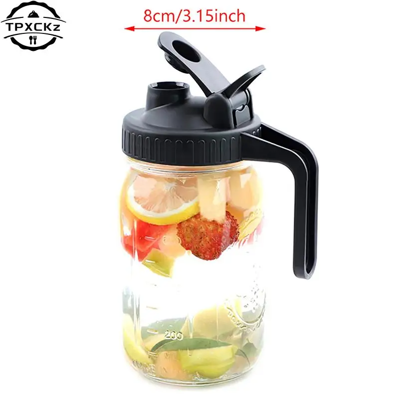 Reusable Mason Jar Lids Cover Drinking Bottle Lid With Pour Holes Wide Mouth Jar Cap Leak-proof Bottle Cover Kitchen Gadgets