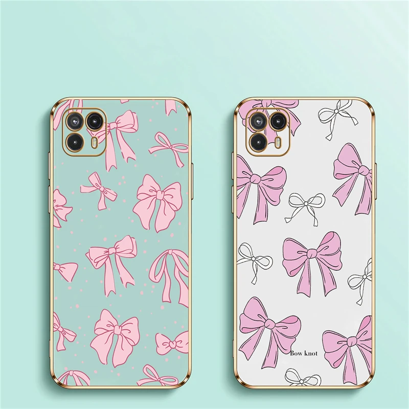 Pink Bow Shockproof Silicone Phone Case Cover