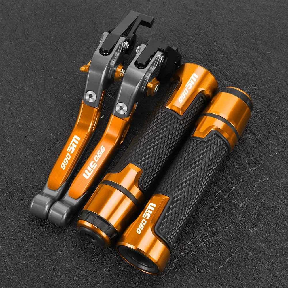 

Motorcycle Folding CNC Aluminum Extendable Moto Adjustable Clutch Brake Levers Handbar Grips Hand bar FOR 990SM 2007-2008 990 SM