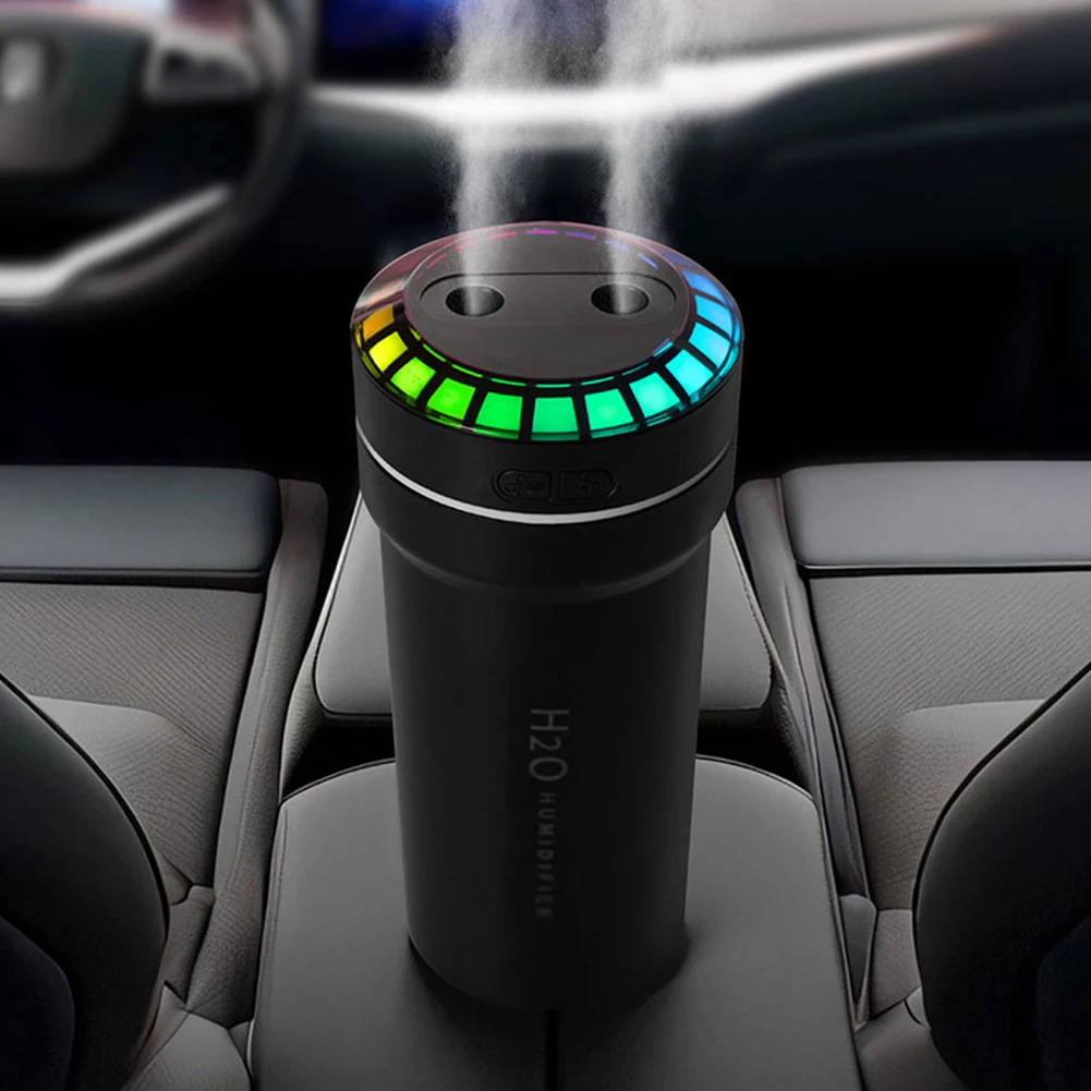 300ml Double Spray Car Mini Humidifier with Mood Light Pickup Dynamic Humidifier Smart Pickup for Home Office Room