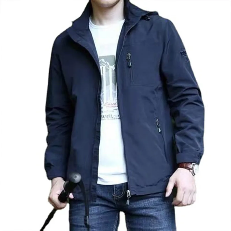 Spring Autumn KPOP Fashion Style Harajuku Slim Fit Ropa Hombre Loose Casual All Match Outerwear Zipper Pockets Hooded Jacket